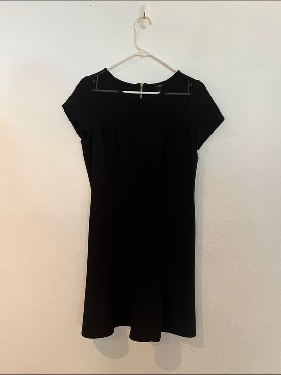 Ann Taylor Dresses & Skirts - Ann Taylor Petite Black Dress with Sheer Front Shoulders & Gold Back Zipper